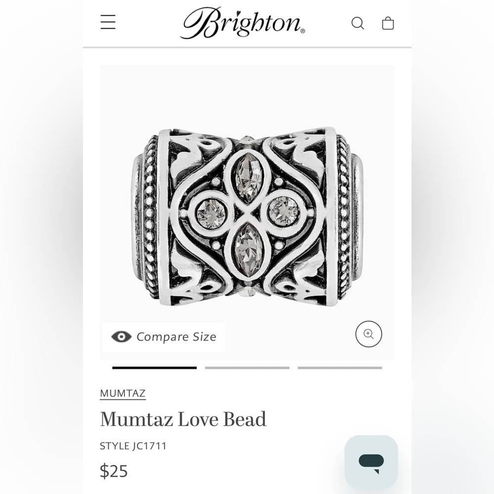 Brighton Mumatz love bead nwot